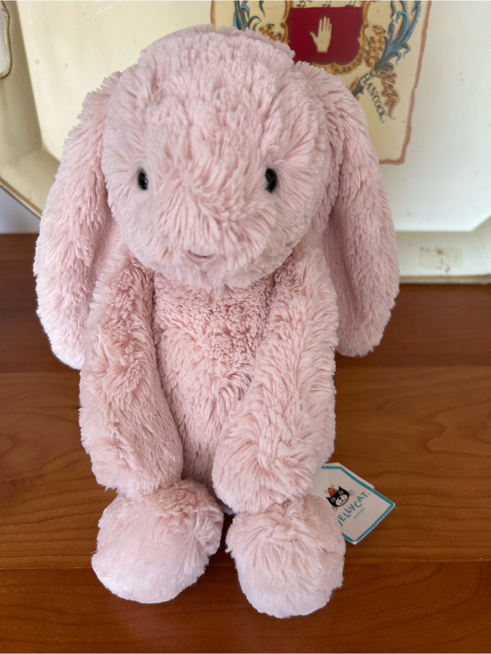 RARE Retired NWT Jellycat Bashful Blush Bunny Pink Tail Medium 12"